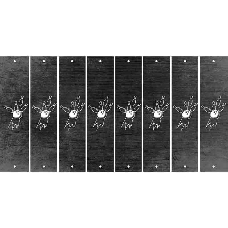 Black Oil Rubbed Cut Fun Strips (Set of 8) BOWLING