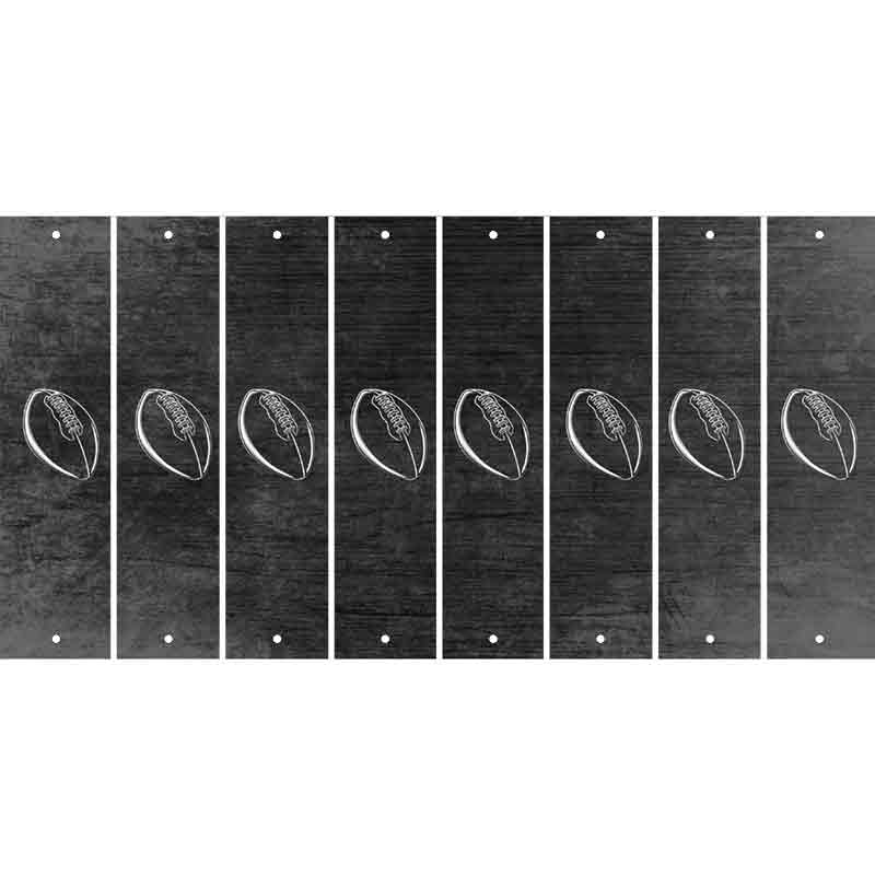 Black Oil Rubbed Cut Fun Strips (Set of 8) FOOTBALL