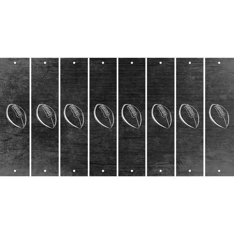 Black Oil Rubbed Cut Fun Strips (Set of 8) FOOTBALL