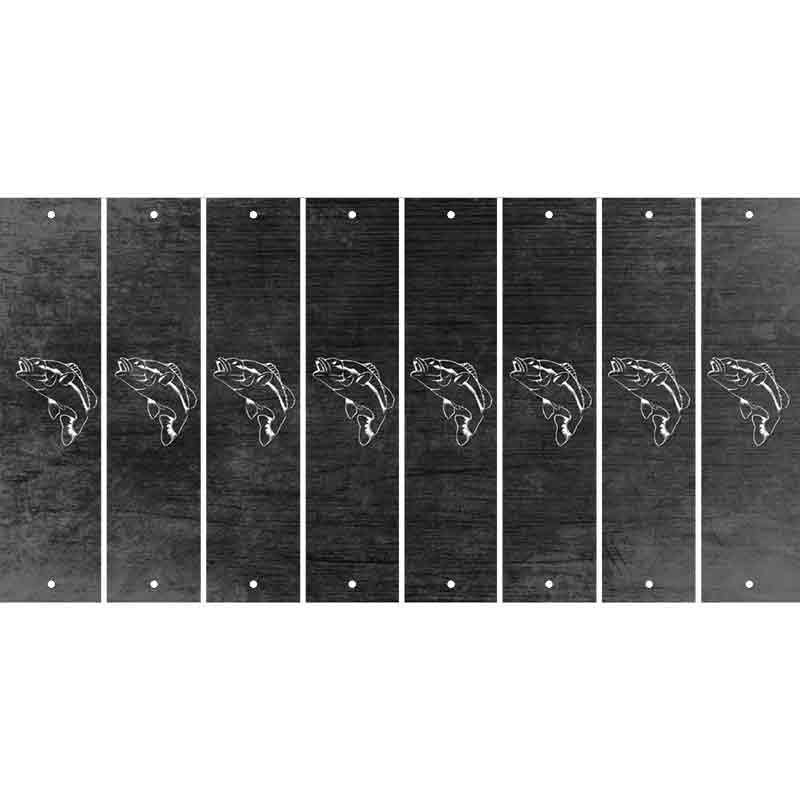 Black Oil Rubbed Cut Fun Strips (Set of 8) FISH