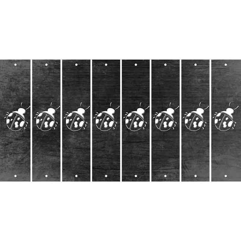 Black Oil Rubbed Cut Fun Strips (Set of 8) LADYBUG