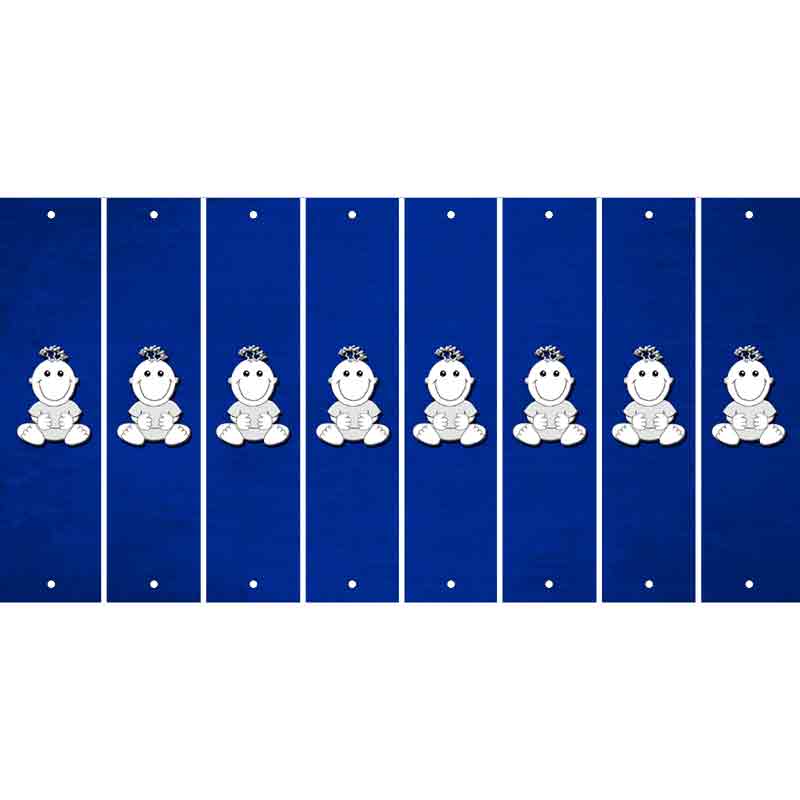 Blue Oil Rubbed Cut Fun Strips (Set of 8) BASEBALL