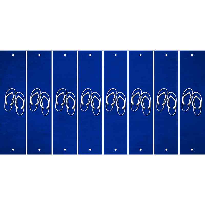 Blue Oil Rubbed Cut Fun Strips (Set of 8) FLIP FLOPS