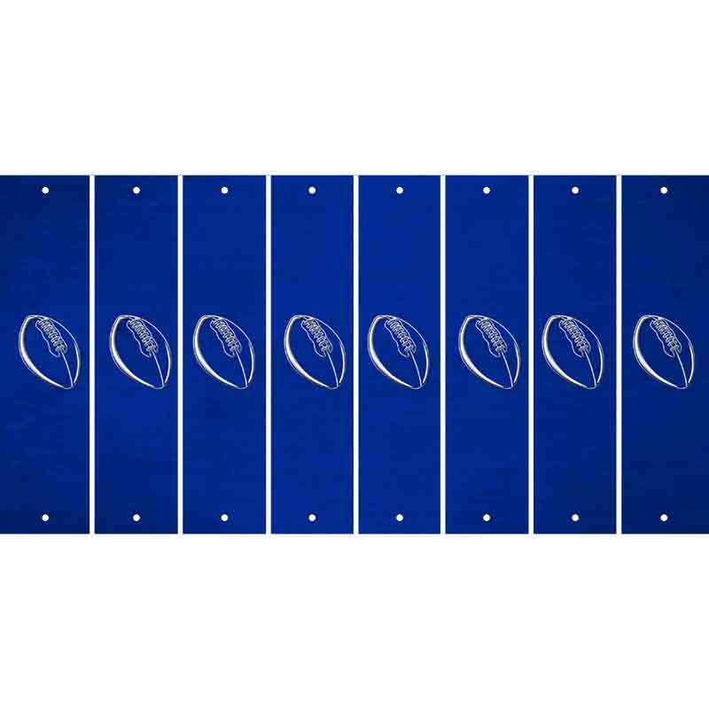 Blue Oil Rubbed Cut Fun Strips (Set of 8) FOOTBALL