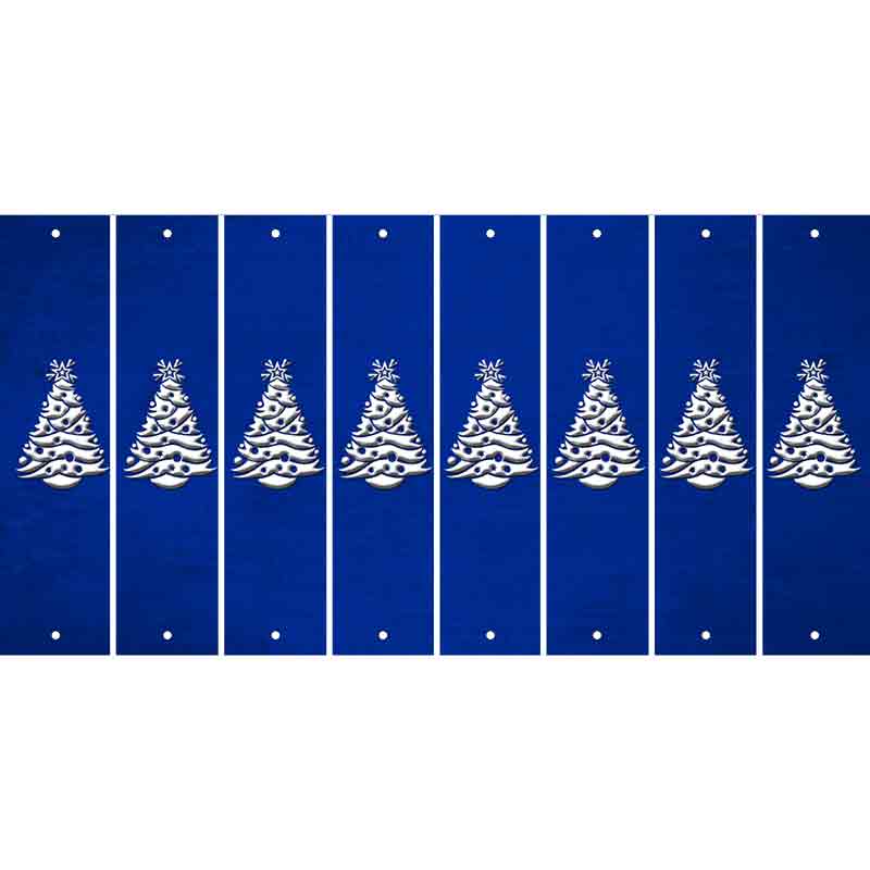 Blue Oil Rubbed Cut Fun Strips (Set of 8) CHRISTMAS TREE