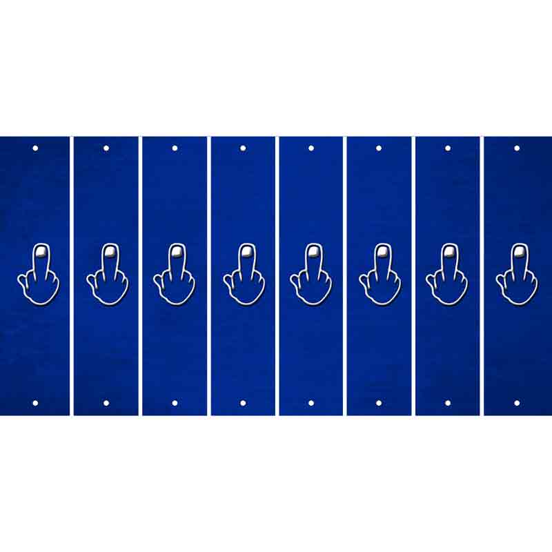 Blue Oil Rubbed Cut Fun Strips (Set of 8) MIDDLE FINGER