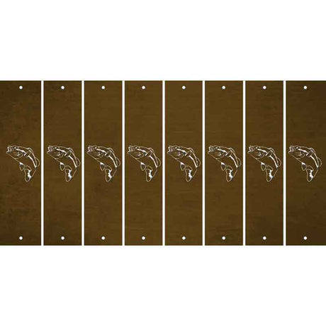 Brown Oil Rubbed Cut Fun Strips (Set of 8) FISH