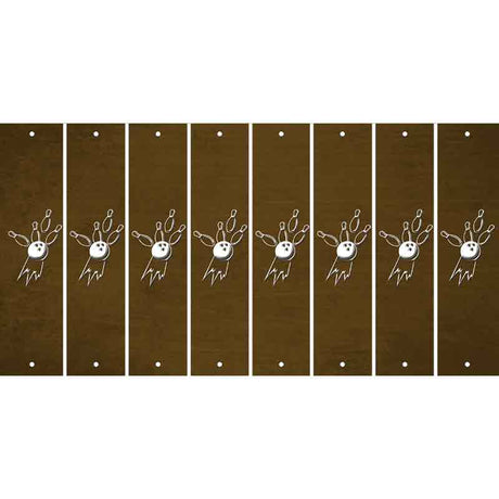 Brown Oil Rubbed Cut Fun Strips (Set of 8) BOWLING