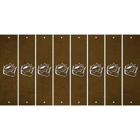 Brown Oil Rubbed Cut Fun Strips (Set of 8) HOCKEY PUCK