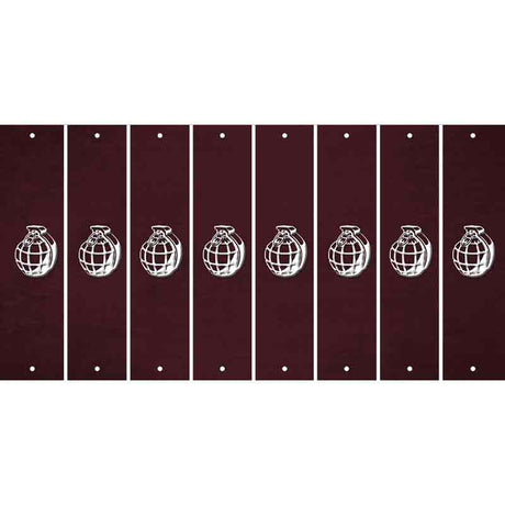 Burgundy Oil Rubbed Cut Fun Strips (Set of 8) HAND GRENADE