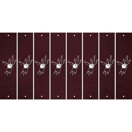 Burgundy Oil Rubbed Cut Fun Strips (Set of 8) BOWLING