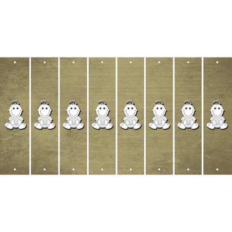 Gold Oil Rubbed Cut Fun Strips (Set of 8) BASEBALL