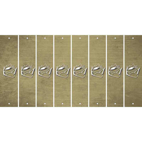 Gold Oil Rubbed Cut Fun Strips (Set of 8) HOCKEY PUCK