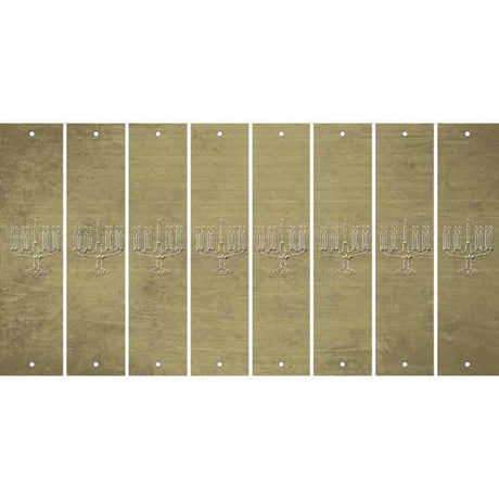 Gold Oil Rubbed Cut Fun Strips (Set of 8) MENORAH