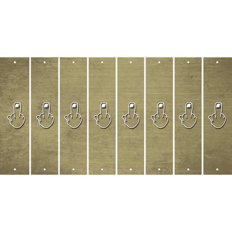 Gold Oil Rubbed Cut Fun Strips (Set of 8) MIDDLE FINGER