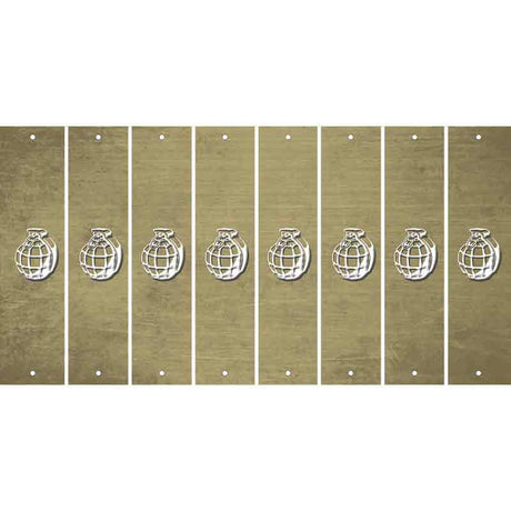 Gold Oil Rubbed Cut Fun Strips (Set of 8) HAND GRENADE