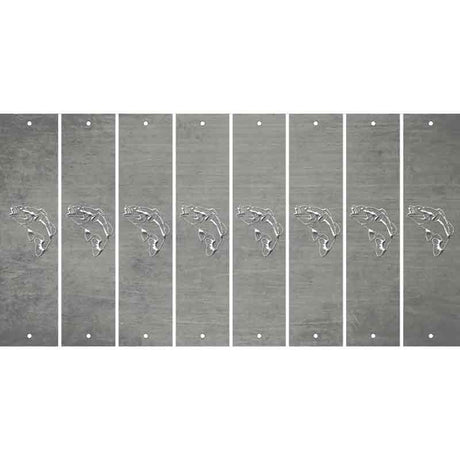 Gray Oil Rubbed Cut Fun Strips (Set of 8) FISH