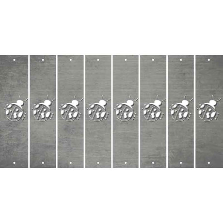 Gray Oil Rubbed Cut Fun Strips (Set of 8) LADYBUG
