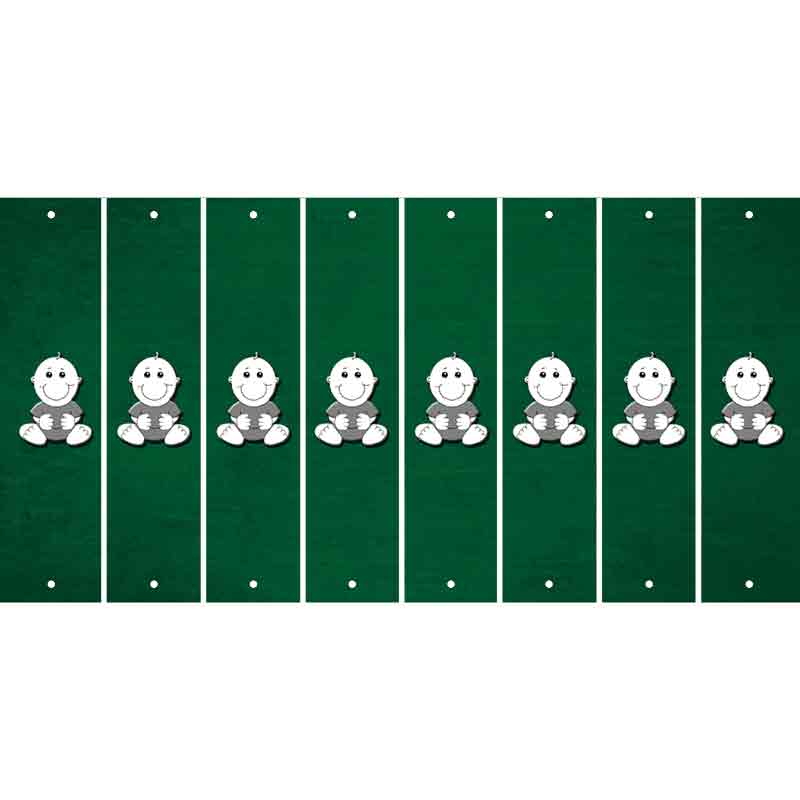 Green Oil Rubbed Cut Fun Strips (Set of 8) BABY GIRL