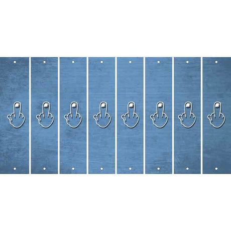 Light Blue Oil Rubbed Cut Fun Strips (Set of 8) MIDDLE FINGER