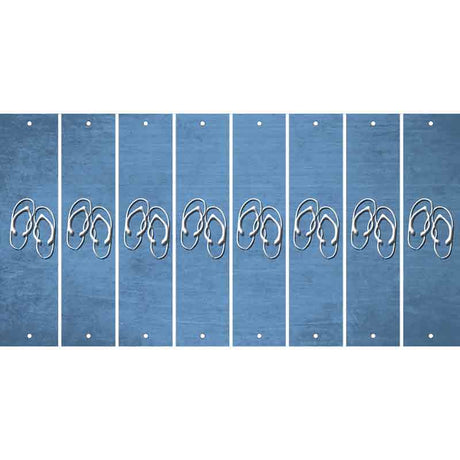 Light Blue Oil Rubbed Cut Fun Strips (Set of 8) FLIP FLOPS