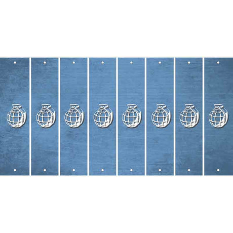 Light Blue Oil Rubbed Cut Fun Strips (Set of 8) HAND GRENADE