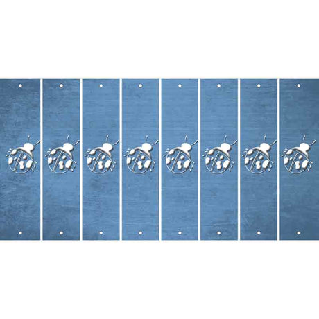 Light Blue Oil Rubbed Cut Fun Strips (Set of 8) LADYBUG