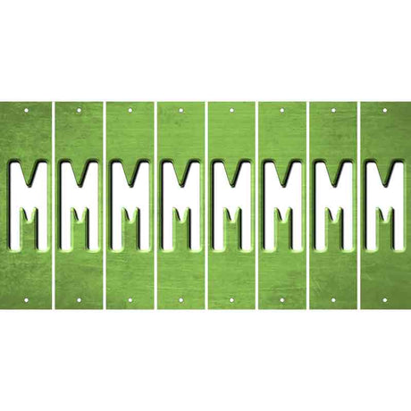 Lime Green Oil Rubbed Cut Fun Strips (Set of 8) N