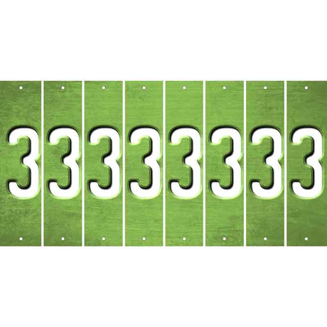 Lime Green Oil Rubbed Cut Fun Strips (Set of 8) 4