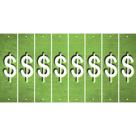 Lime Green Oil Rubbed Cut Fun Strips (Set of 8) #