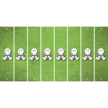 Lime Green Oil Rubbed Cut Fun Strips (Set of 8) BABY GIRL