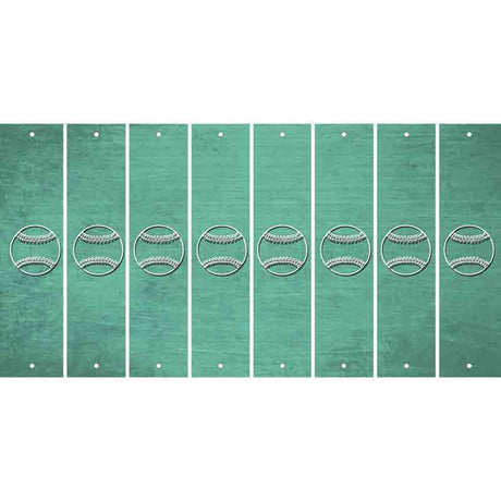Mint Oil Rubbed Cut Fun Strips (Set of 8) BASEBALL WITH BAT