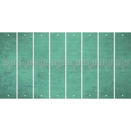 Mint Oil Rubbed Cut Fun Strips (Set of 8) MENORAH