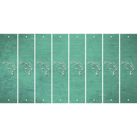 Mint Oil Rubbed Cut Fun Strips (Set of 8) FISH