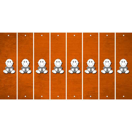 Orange Oil Rubbed Cut Fun Strips (Set of 8) BABY GIRL