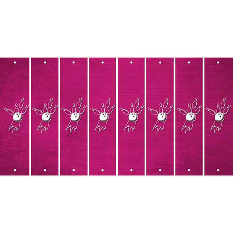 Pink Oil Rubbed Cut Fun Strips (Set of 8) BOWLING
