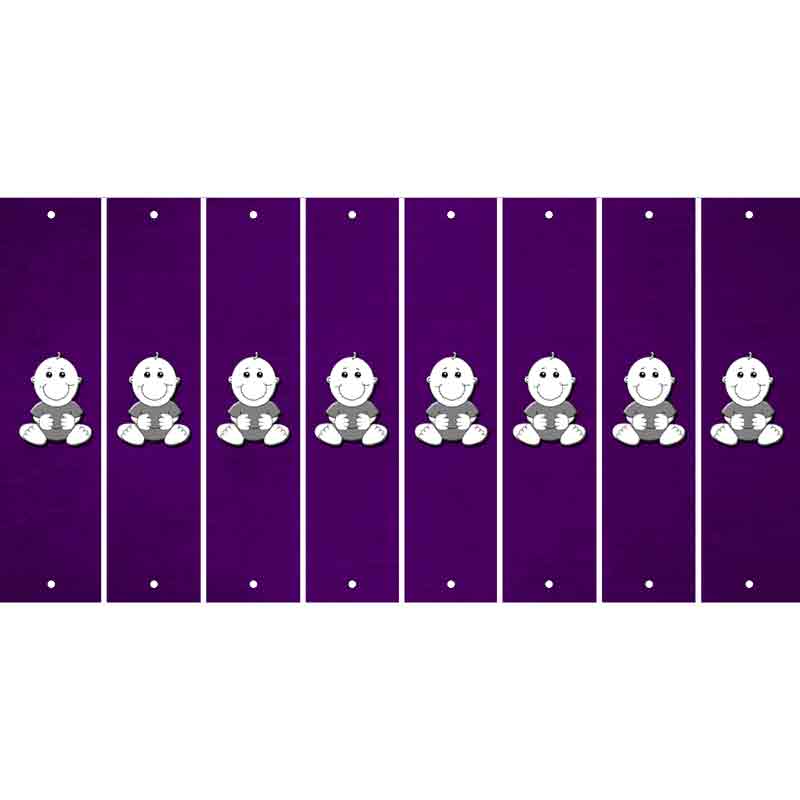 Purple Oil Rubbed Cut Fun Strips (Set of 8) BABY GIRL