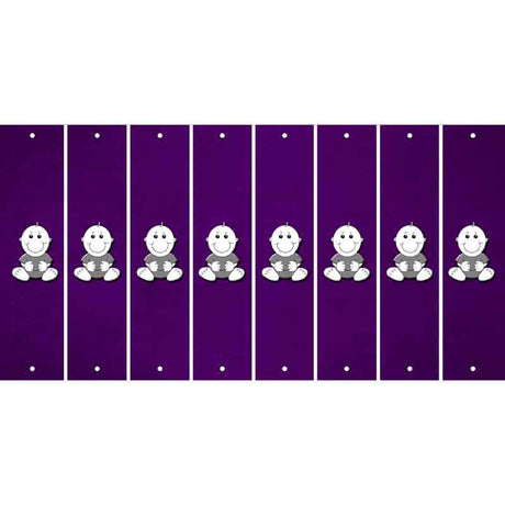 Purple Oil Rubbed Cut Fun Strips (Set of 8) BABY GIRL