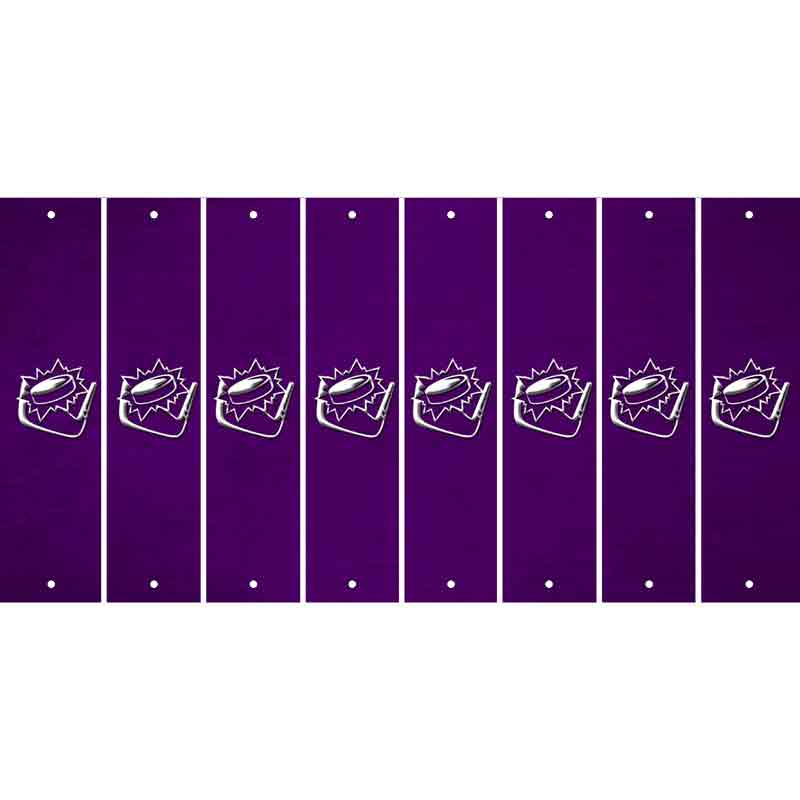 Purple Oil Rubbed Cut Fun Strips (Set of 8) HOCKEY PUCK