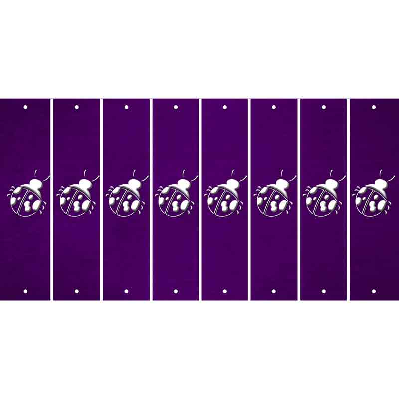 Purple Oil Rubbed Cut Fun Strips (Set of 8) LADYBUG