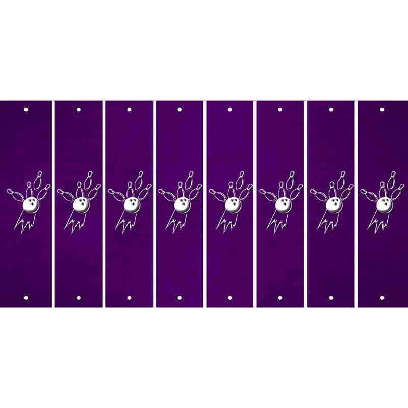 Purple Oil Rubbed Cut Fun Strips (Set of 8) BOWLING