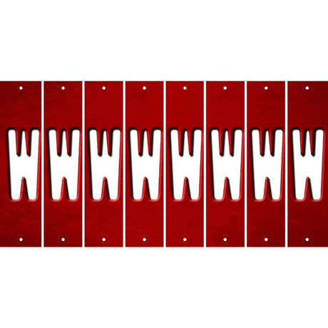 Red Oil Rubbed Cut Fun Strips (Set of 8) X