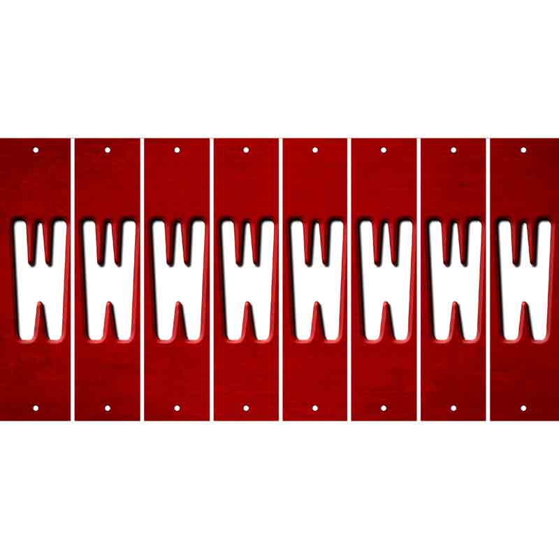 Red Oil Rubbed Cut Fun Strips (Set of 8) X