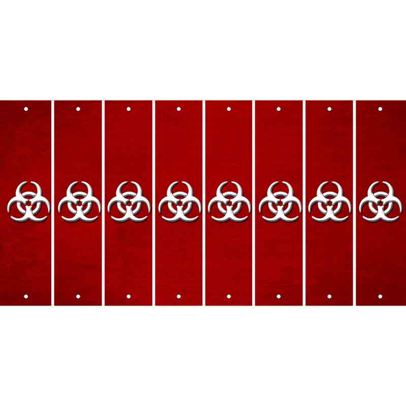 Red Oil Rubbed Cut Fun Strips (Set of 8) BIO-HAZARD