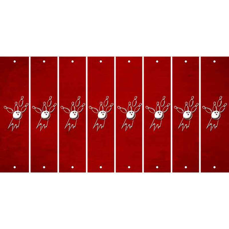Red Oil Rubbed Cut Fun Strips (Set of 8) BOWLING