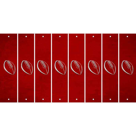 Red Oil Rubbed Cut Fun Strips (Set of 8) FOOTBALL