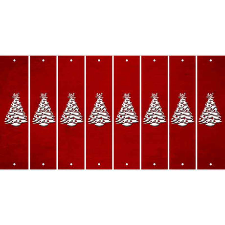 Red Oil Rubbed Cut Fun Strips (Set of 8) CHRISTMAS TREE