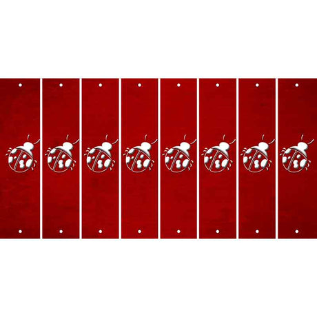 Red Oil Rubbed Cut Fun Strips (Set of 8) LADYBUG