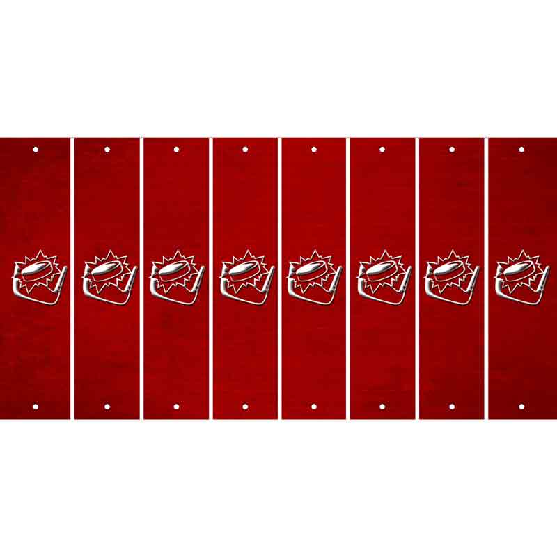 Red Oil Rubbed Cut Fun Strips (Set of 8) HOCKEY PUCK