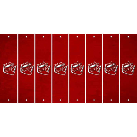 Red Oil Rubbed Cut Fun Strips (Set of 8) HOCKEY PUCK